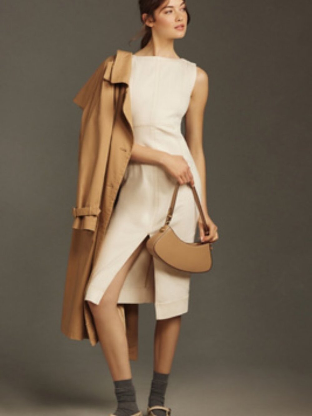 Anthropologie Pilcro Cream Sleeveless Midi Dress
